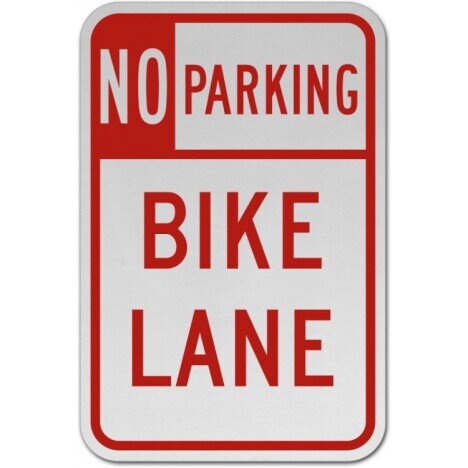 No Parking Bike Lane Sign